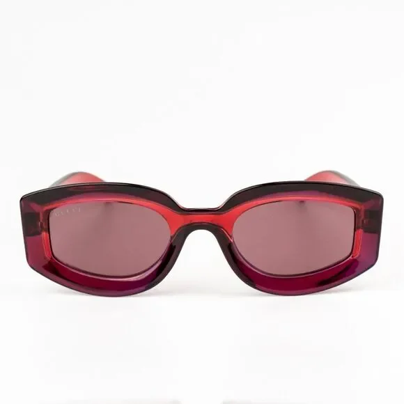 NEW Gucci GG1719S 004 Transparent Red Violet Women Square Sunglasses GG 1719S
